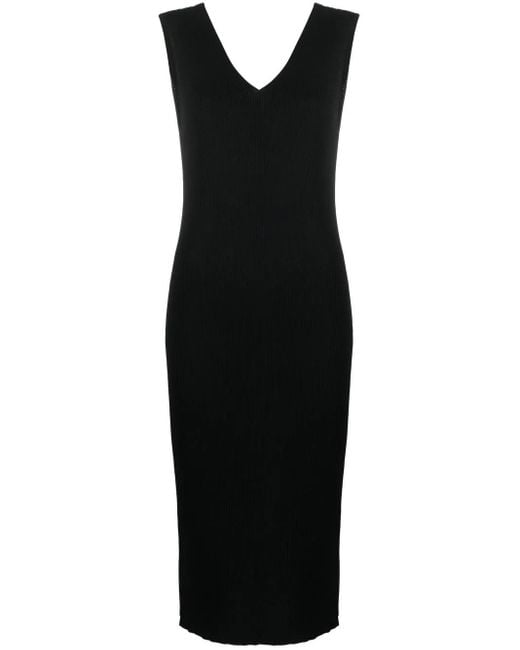Moncler Black Knitted Midi Dress