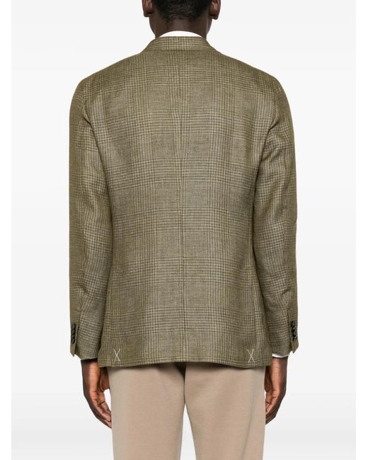 Zegna Green Notched-Lapel Jacket for men