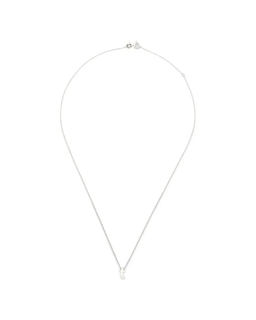 Le Gramme White Collier À Pendentif À Design D'Initiale for men