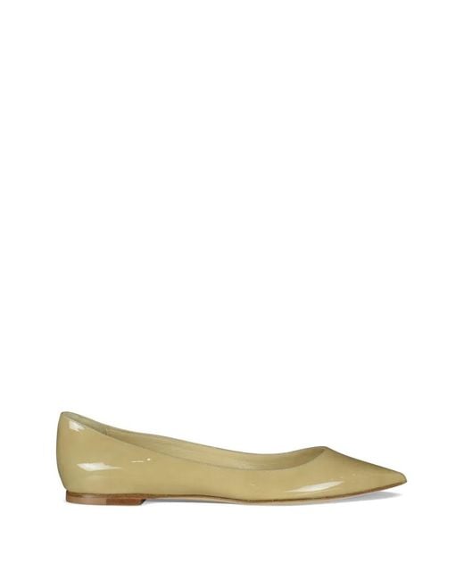 Jimmy Choo Natural Alina Pointed-Toe Ballet Flats