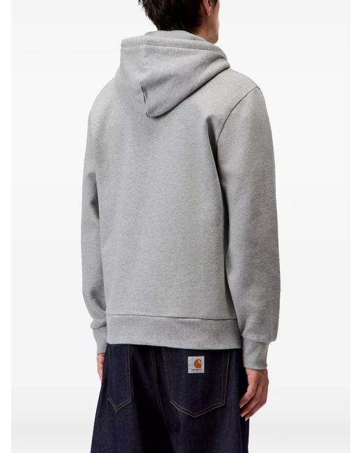 Carhartt Gray Script Embroidery-Logo Hoodie for men