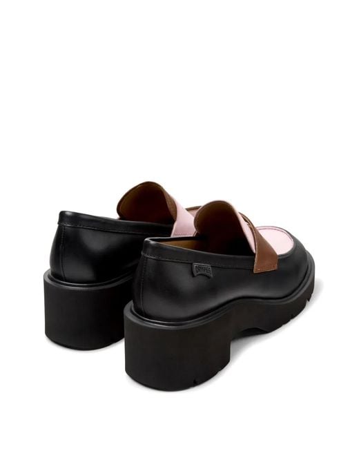 Camper Black Milah Twins Leather Loafers