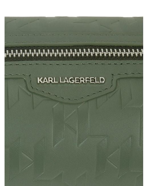 Karl Lagerfeld Green Mini K/Loom Leather Messenger Bag for men