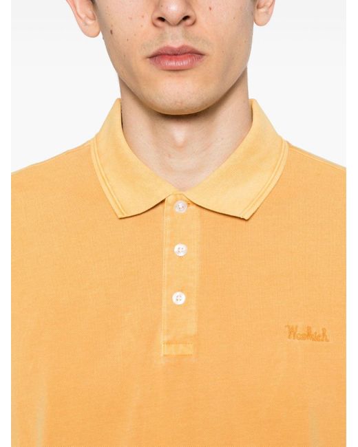 Woolrich Poloshirt Met Geborduurd Logo in het Orange voor heren
