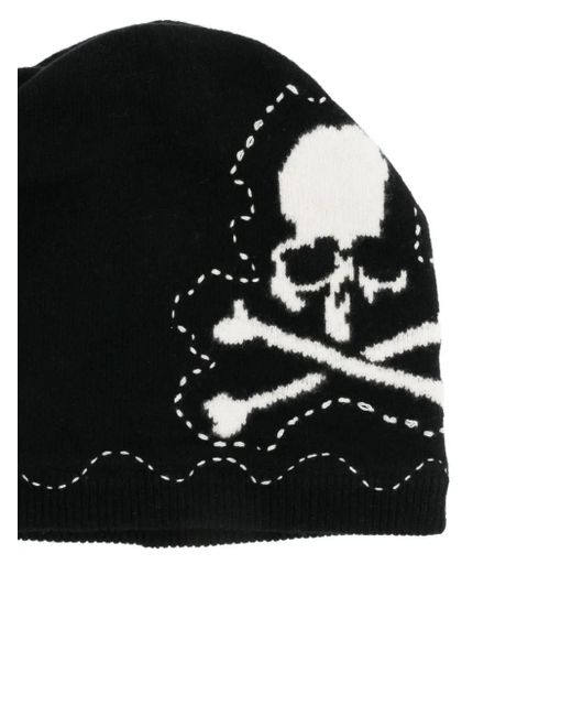 Mastermind Japan Black Skull-Embellished Beanie for men