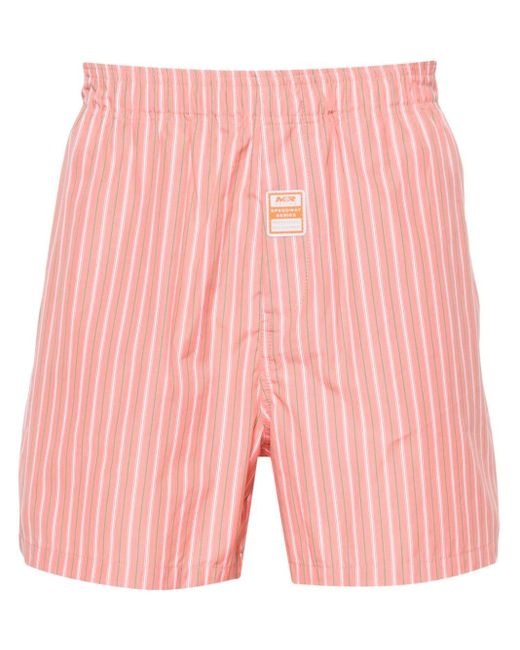 Martine Rose Pink Striped Mid-rise Deck Shorts for men
