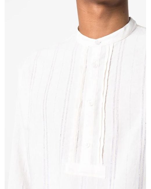 Orlebar Brown White Hemlock Striped Henley Shirt for men