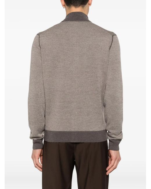 Gran Sasso Gray Zip-Fastening Cardigan for men