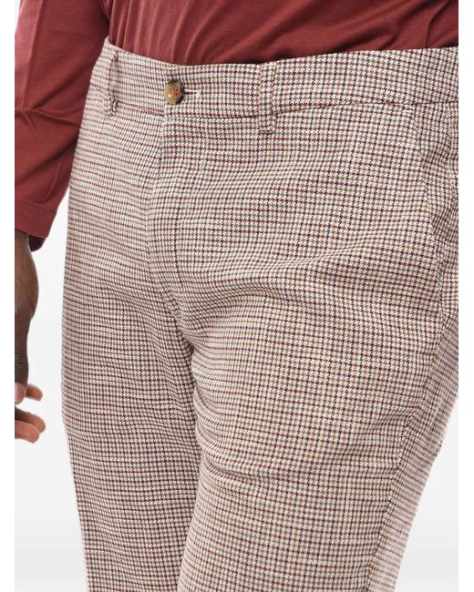 Cruna Natural Newtown Houndstooth-Pattern Trousers for men