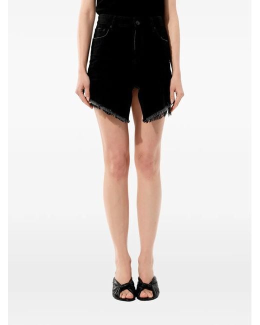 Balenciaga Black Cut-Up Frayed Skirt