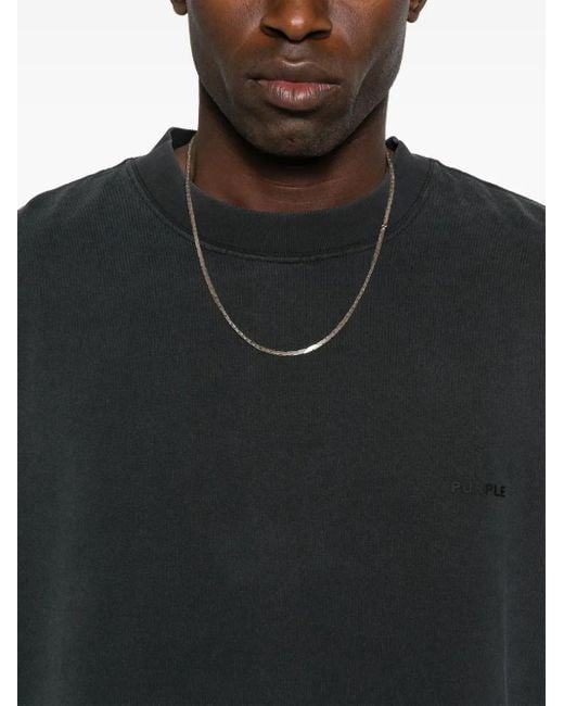 Purple Brand Black Cotton T-Shirt for men