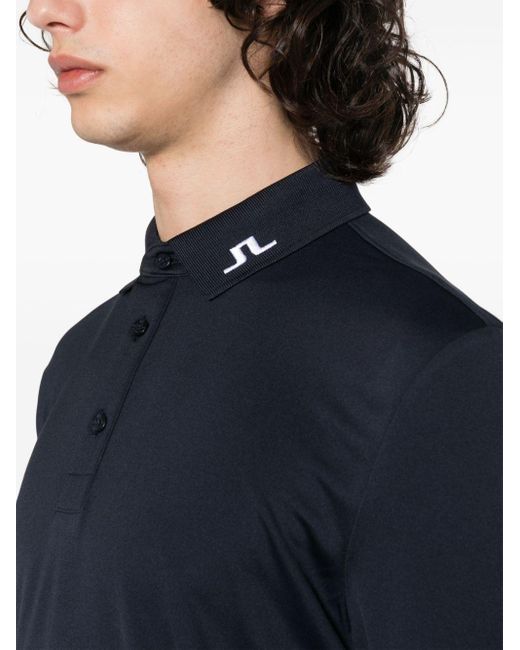 J.Lindeberg Blue Kv Logo-embroidered Polo Shirt for men