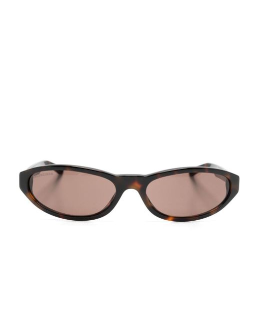 Balenciaga Natural Tortoiseshell Oval-frame Sunglasses