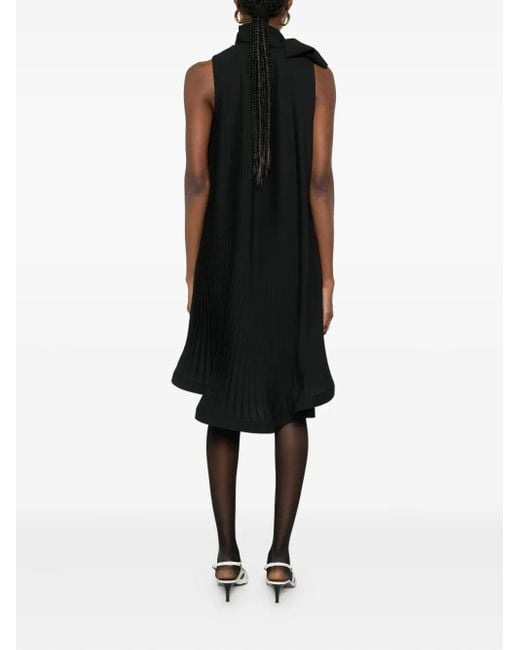 P.A.R.O.S.H. Black Pleated Mini Dress
