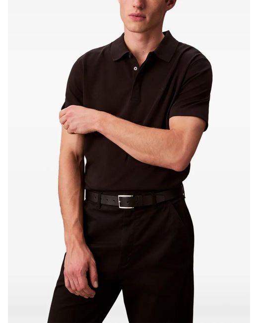 Calvin Klein Black Button Polo Shirt for men