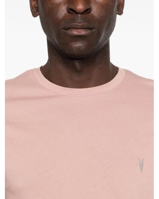 AllSaints Pink Embroidered-Logo T-Shirt (Set Of Three) for men