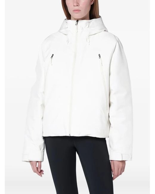 The North Face White Embroidered-Logo Jacket