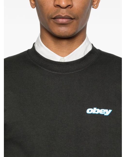 Obey Black Crewneck T-Shirt for men
