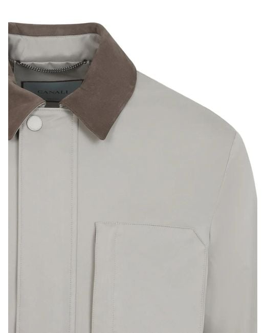 Canali Gray Button Pocket Jacket for men