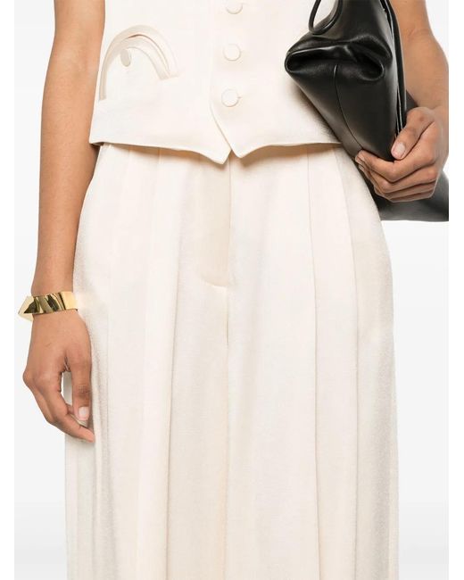 Blazé Milano White Novalis High-Waist Palazzo Pants