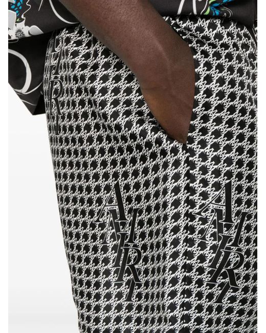 Amiri Black Bermuda Shorts With Logo Print for men