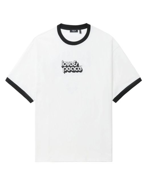 FIVE CM White Text-print Cotton T-shirt for men