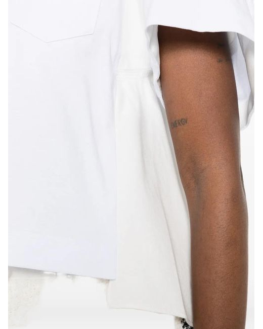 Sacai White Cotton T-Shirt