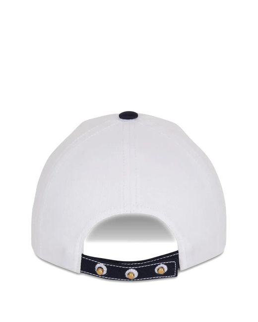 Balmain White Two-Tone Cotton Cap for men