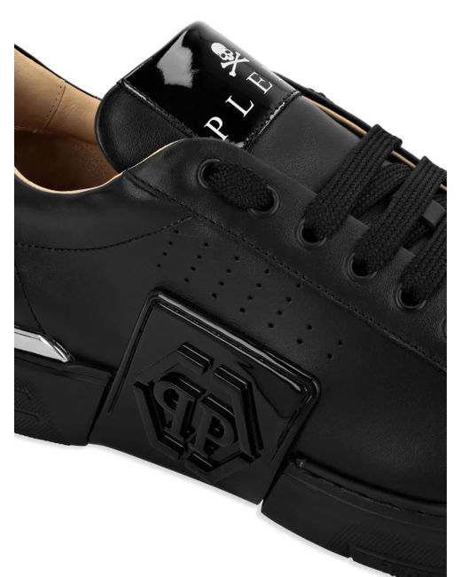 Philipp Plein Black Hexagon Low-Top Sneakers