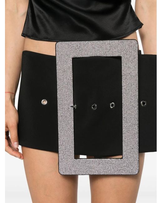 GIUSEPPE DI MORABITO Black Buckle-Detailed Mini Skirt