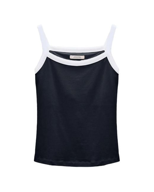 Dorothee Schumacher Blue Contrast Trim Camisole