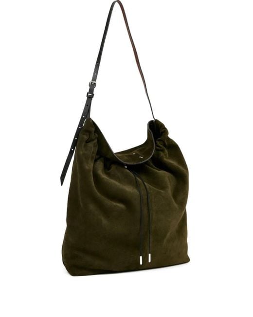 Maison Margiela Black Suede Drawstring Shoulder Bag