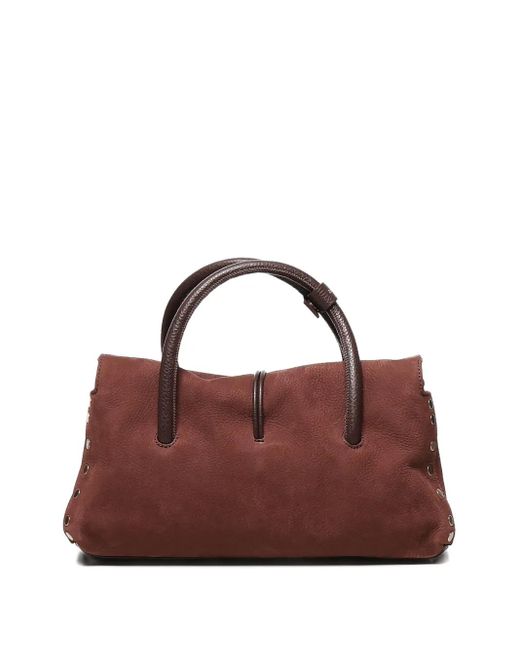 Zanellato Brown Dotta Leather Top-Handle Shoulder Bag
