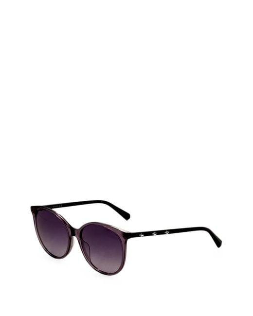 Swarovski Black Crystal-Embellished Round-Frame Sunglasses