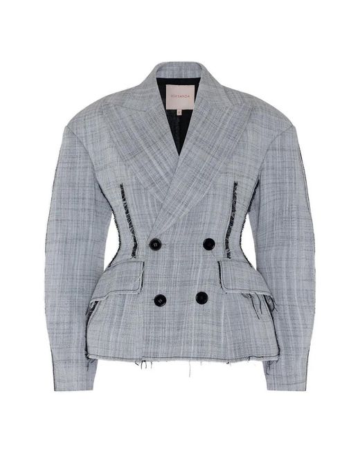 Roksanda Gray Leor Frayed Peplum Jacket