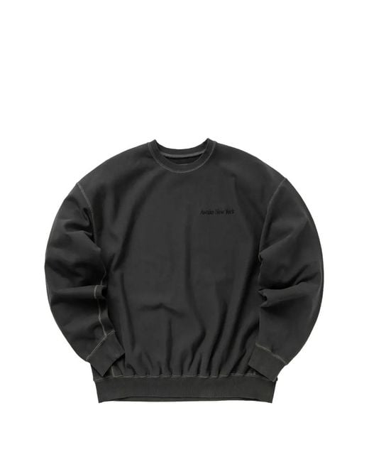 AWAKE NY Black Sweat À Logo Brodé Et Col Rond for men