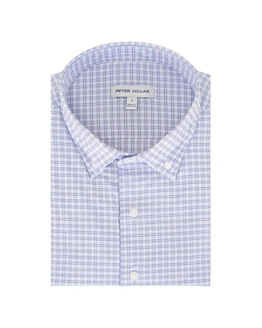 Peter Millar Blue Checked Pointed-Shirt Shirt for men