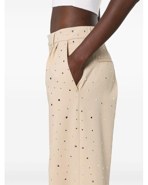 Pantalones anchos con detalles espejados GIUSEPPE DI MORABITO de color Natural