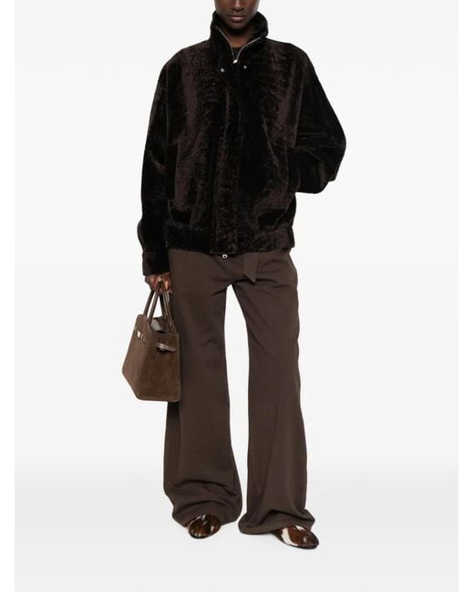 Arma Black Paula High-Neck Shearling Jacket