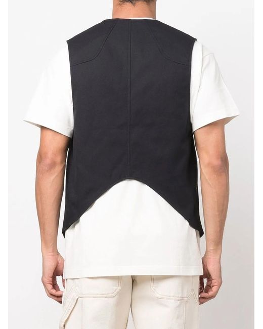 Ambush Blue Buckle-Fastening V-Neck Gilet for men