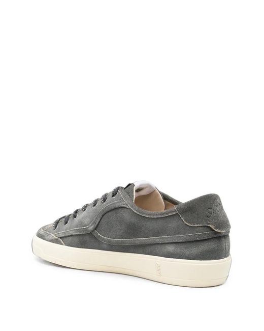 Autry Gray Windscape Low Logo-Patch Sneakers for men