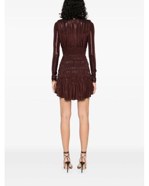 Saint Laurent Purple Kleid Aus Lamé