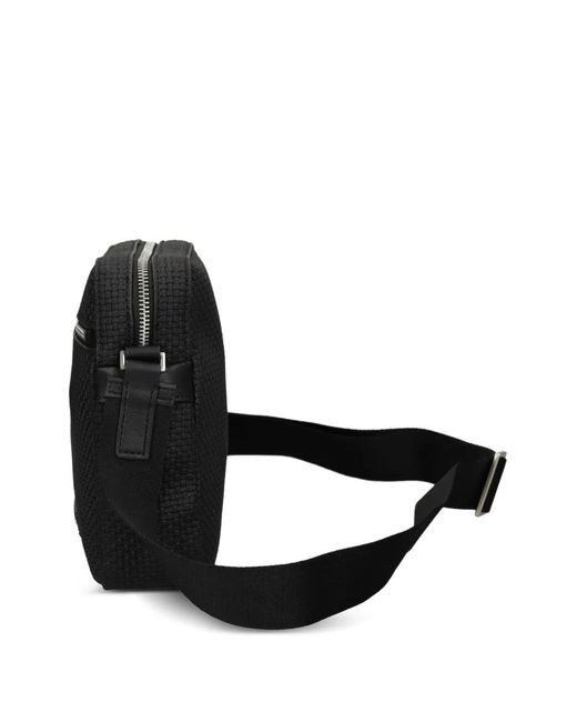 Calvin Klein Black Logo-Patch Shoulder Bag for men