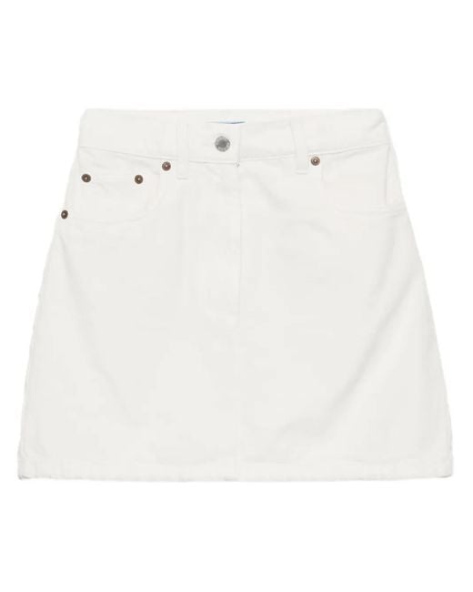 Prada デニム ミニスカート White