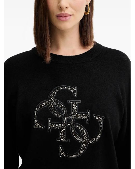 Pull À Logo Appliqué Guess en coloris Black
