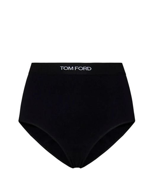 Tom Ford Black Elasticated-Waistband Logo Briefs