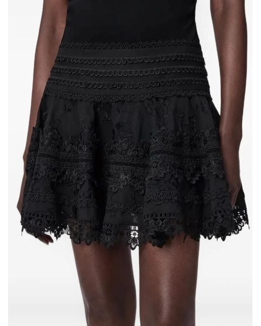 AllSaints Black Lillith Lace Miniskirt