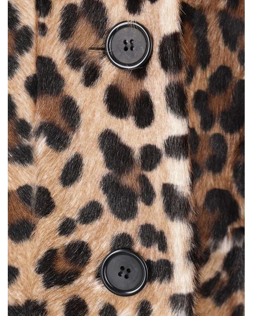 Dolce & Gabbana Natural Leopard-Print Buttoned-Up Coat