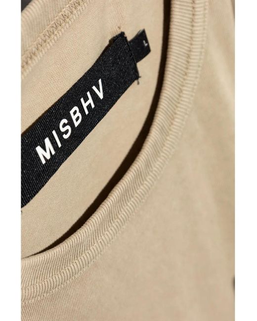 M I S B H V Natural Logo-Print Cotton T-Shirt for men