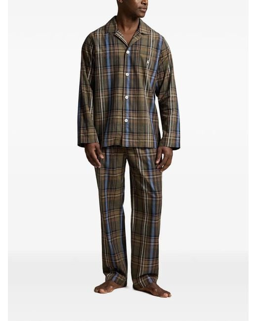 Polo Ralph Lauren Black Check-Print Pajamas for men